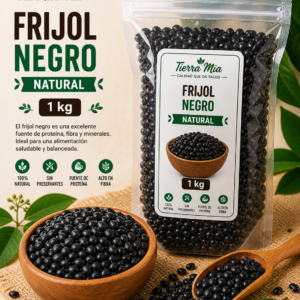 Frijol negro 1kg en bolsa y bowl, leguminosa natural rica en proteína Tierra Mia