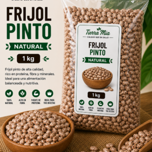 Frijol pinto 1kg en bolsa y bowl, leguminosa natural rica en proteína y fibra Tierra Mia