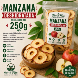 Manzana deshidratada 250g en rodajas, fruta seca natural Tierra Mia