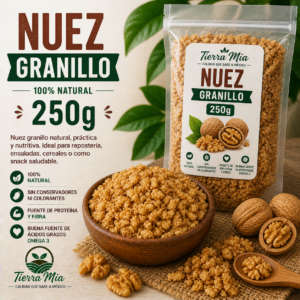 Nuez granillo 250g en bowl, nuez en trozos para repostería Tierra Mia