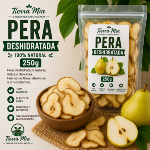 Pera deshidratada 250g en rodajas, fruta seca natural Tierra Mia