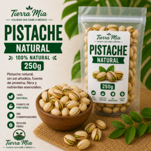 Pistache natural 250g en bowl, pistaches sin sal con cáscara Tierra Mia